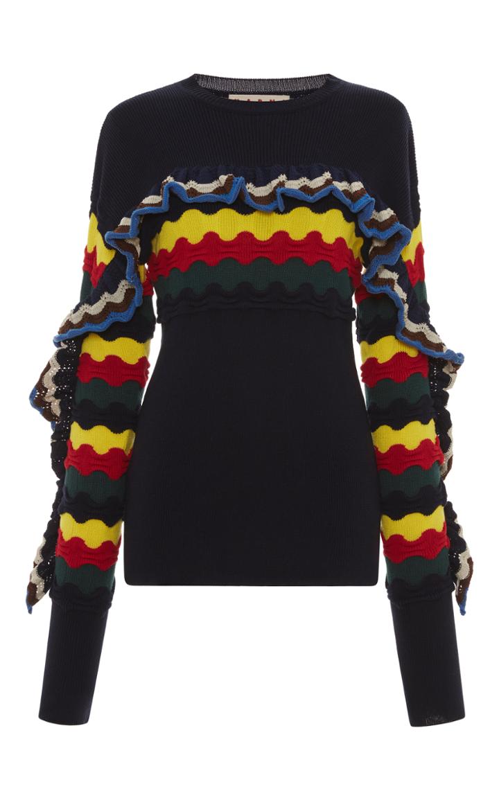 Marni Multicolor Ruffle Sweater