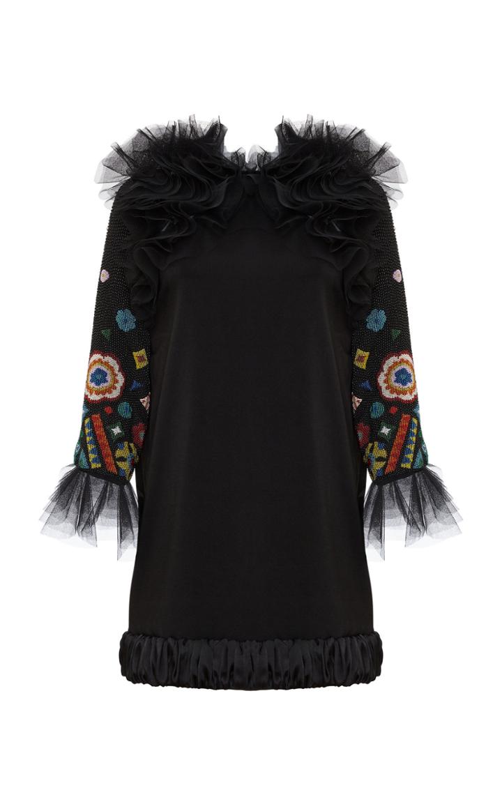 Khosla Jani Ruffled Shoulder Mini Dress