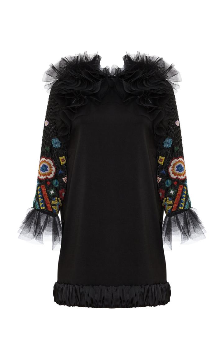 Khosla Jani Ruffled Shoulder Mini Dress