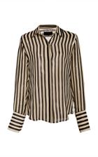 Nili Lotan Lleida Collared Striped Silk Shirt