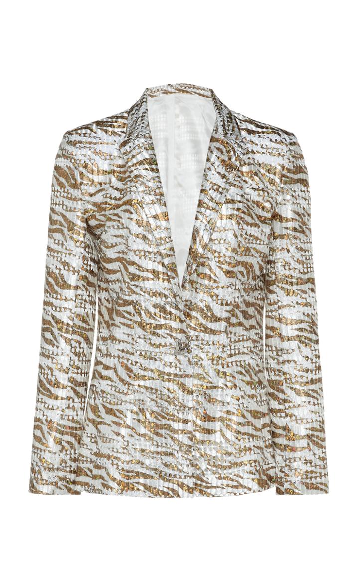 Moda Operandi Anas Jourden Laced Zebra-print Blazer Size: 36