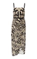 Johanna Ortiz Stylized Muse Printed Belted Linen Midi Dress
