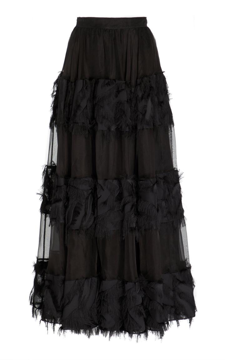 Noon By Noor Nik Fringe Organza Panelled Skirt