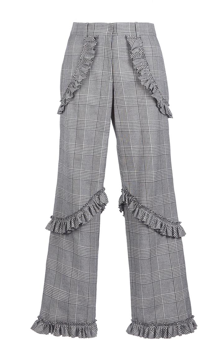Simone Rocha Prince Of Wales Check Frill Trousers