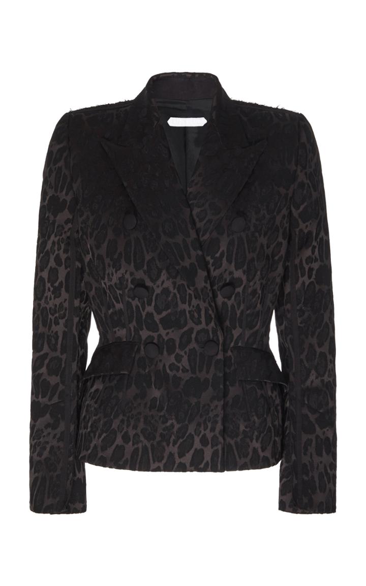 Moda Operandi Unttld Leopard Jacquard Basque Jacket Size: 2