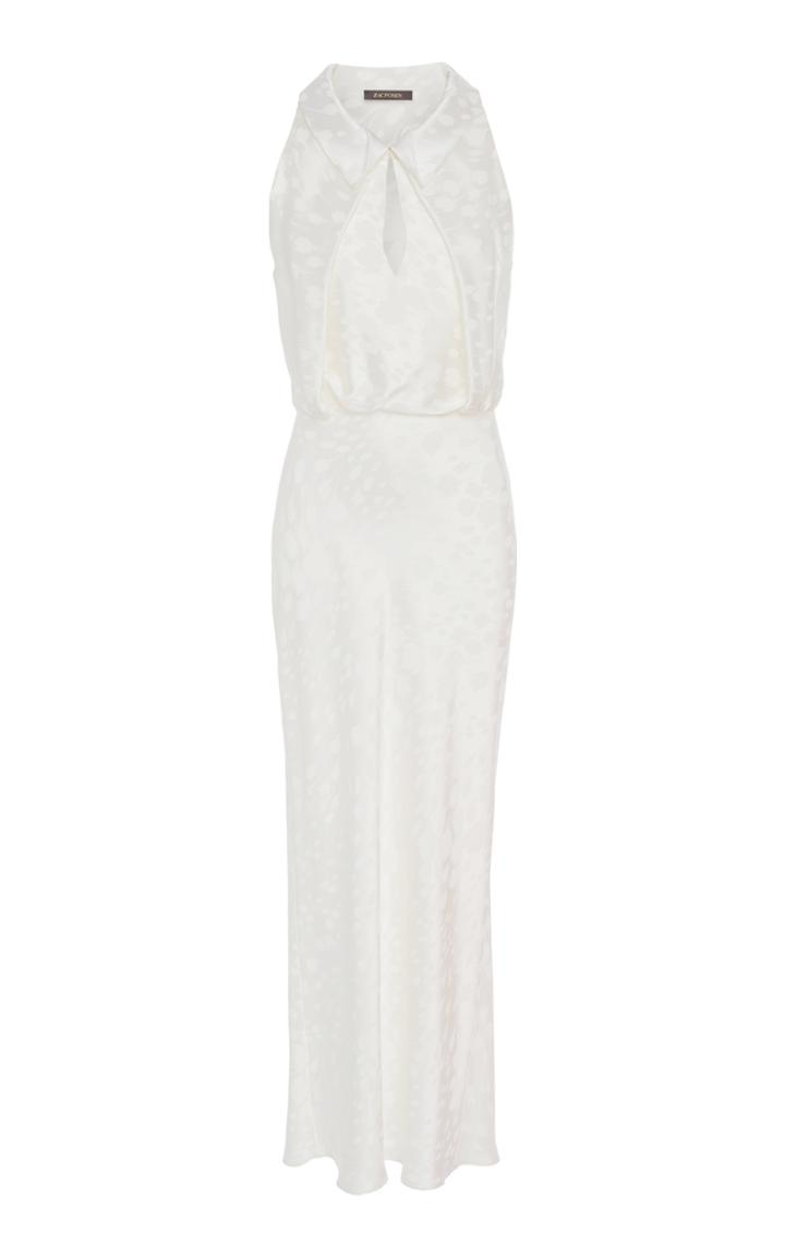 Zac Posen Novelty Satin Back Crepe Sleeveless Dress