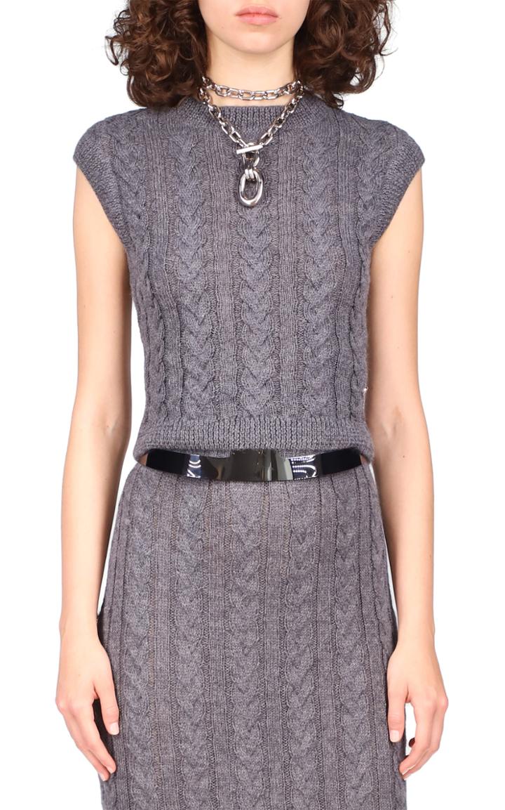 Moda Operandi Paco Rabanne Cable-knit Alpaca Sleeveless Top