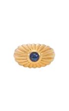 Moda Operandi Kentshire 18k Yellow Ribbed Gold Cartier Bomb Cabochon Sapphire Ring