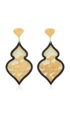 Anna E Alex Silver And Gold-plated Velvet Resin Earrings