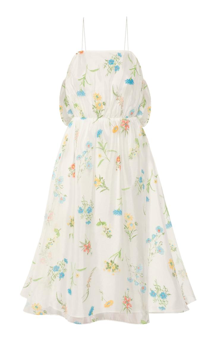 Anna October Normandy Floral-print Organza Dress