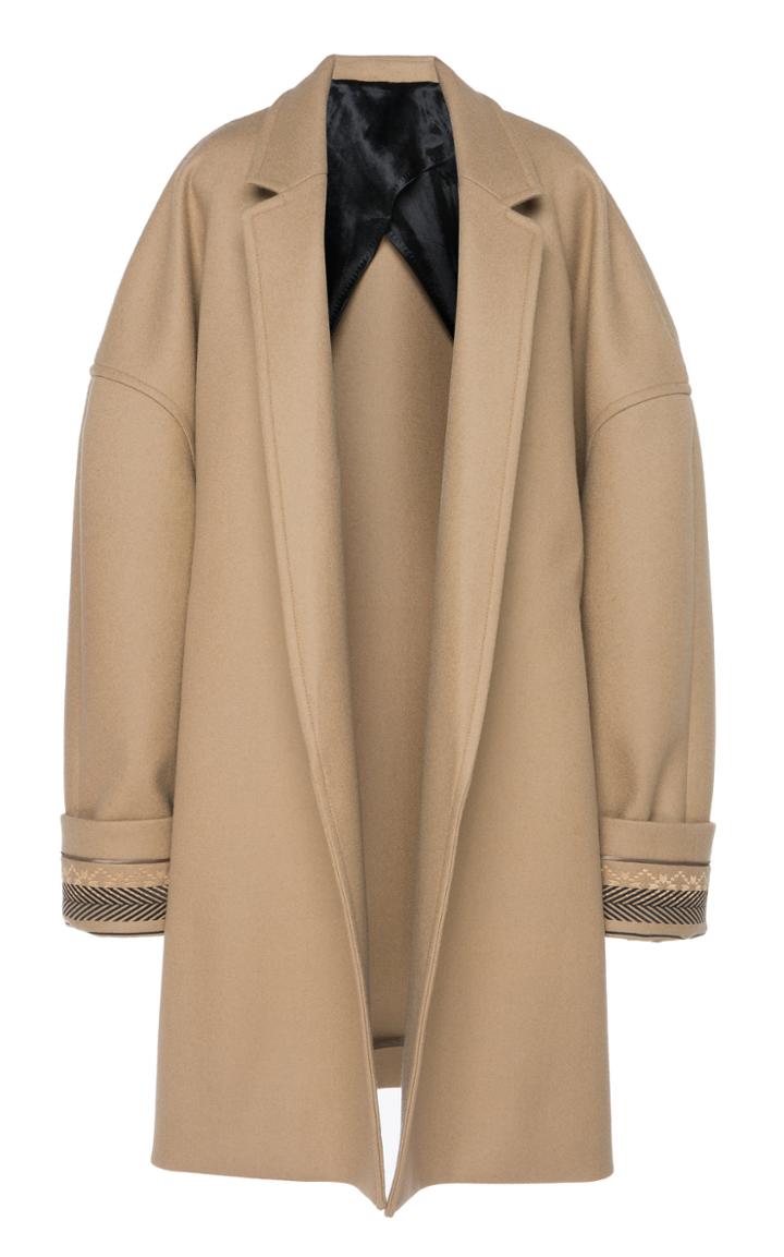 Haider Ackermann Oversized Embroidered Cuffs Wool Coat