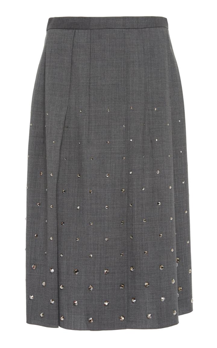 N21 Flavia Embroidered Pleated Skirt