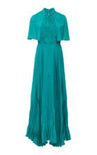 Moda Operandi Burnett New York Pleated Silk Capelet Gown Size: 0