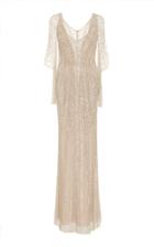 Jenny Packham Constance Embellished Long Sleeve Gown