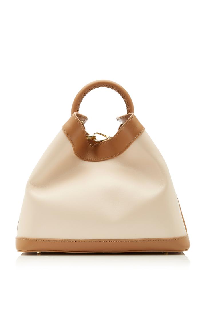 Elleme Raisin Two-tone Leather Top Handle Bag