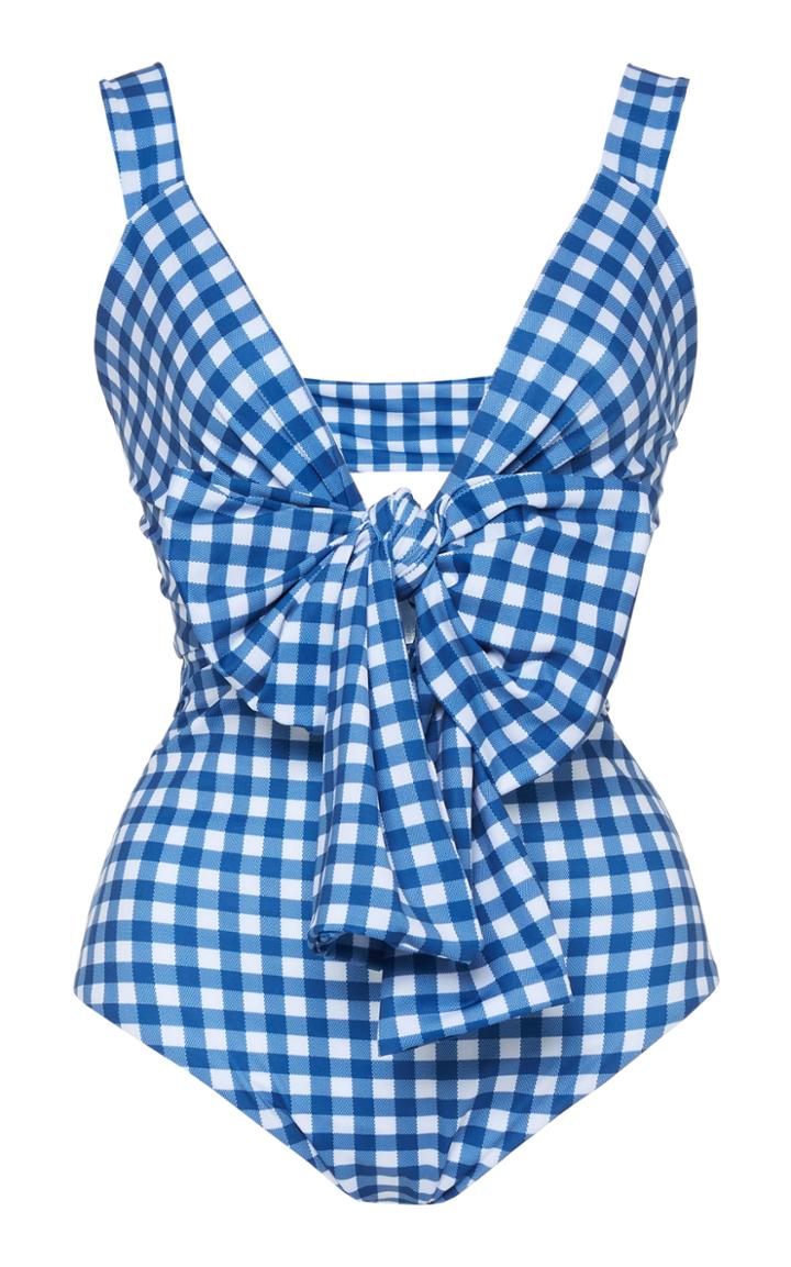 Moda Operandi Silvia Tcherassi Cannobio Bow-trim Gingham Check Swimsuit