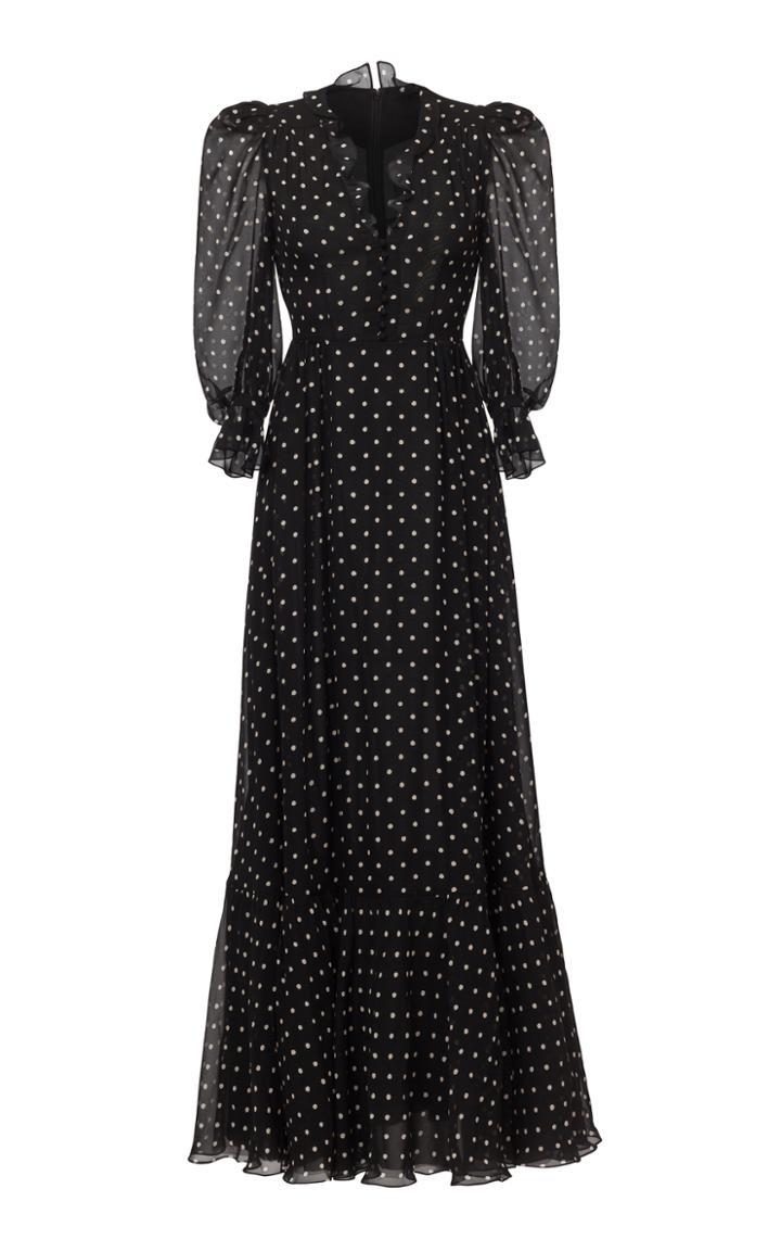 Ulyana Sergeenko Demi Couture Polka Dot V-neck Gown