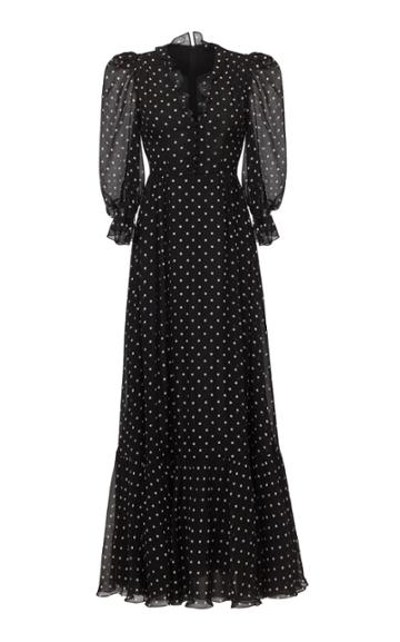 Ulyana Sergeenko Demi Couture Polka Dot V-neck Gown