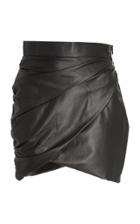 Zeynep Aray Draped Leather Skirt