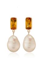 Objet-a Disco 18k Gold, Pearl And Citrine Earrings
