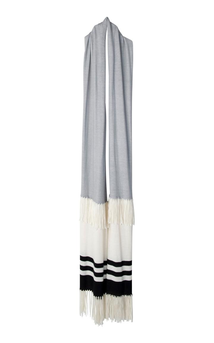 Tuinch Striped And Fringed Cashmere Scarf