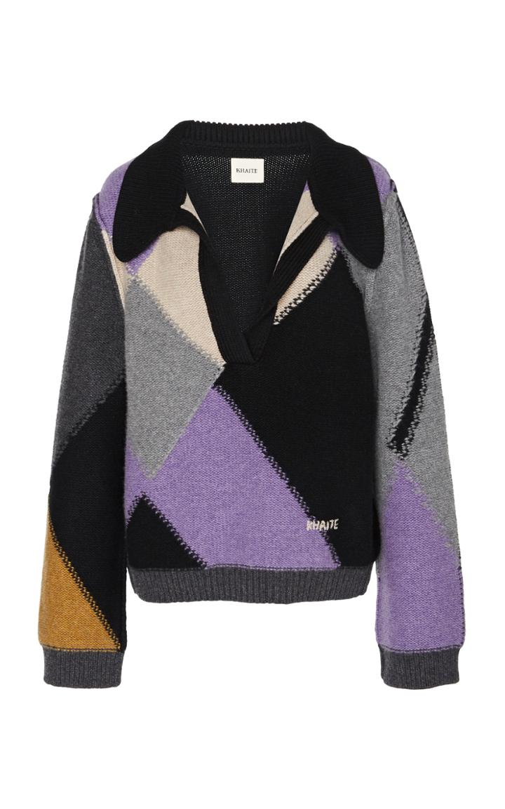 Khaite Ella Patchwork Cashmere Sweater