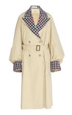 Jw Anderson Plaid Contrast Cotton Trench Coat