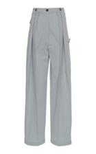 Sportmax Freccia Wide-leg Pleated Cotton-blend Pants