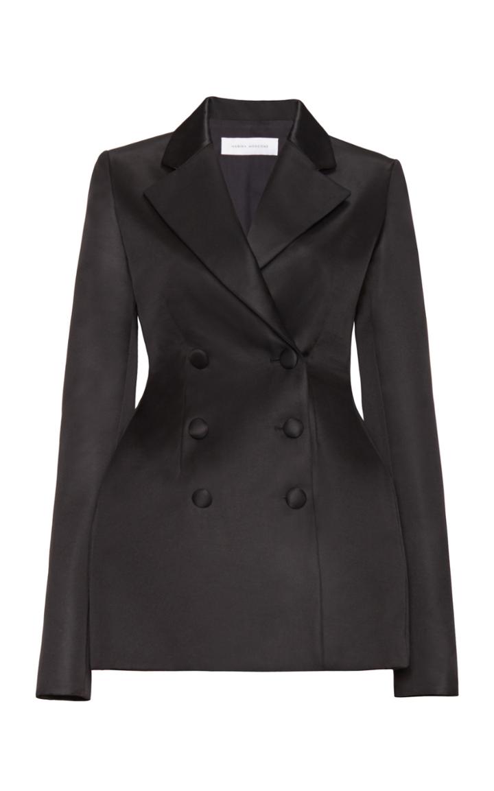 Marina Moscone Wool Silk Blend Basque Blazer
