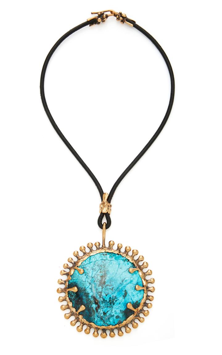 Moda Operandi Lisa Eisner One Of A Kind Bisbee Chrysocolla Disk Necklace