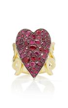 Sylva & Cie Ruby Heart Ten Table Ring