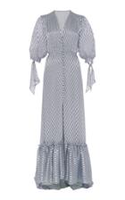 Luisa Beccaria Short Balloon Sleeve Maxi Dress