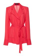 Cushnie Sheer Silk Belted Jacket