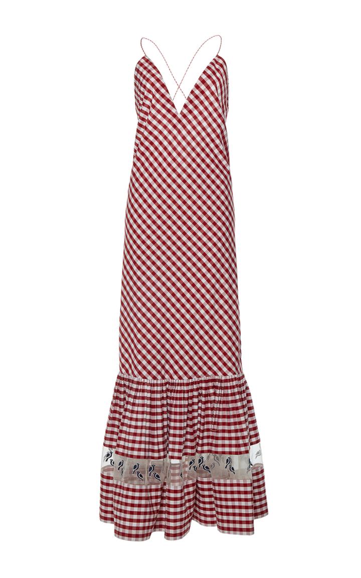 Rahul Mishra Gingham Ruffled Maxi Dress