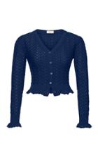 Moda Operandi Lena Hoschek Mathilde Pointelle-knit Cropped Cardigan