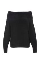 Sally Lapointe Cashmere Silk Boucle Off-the-shoulder Sweater