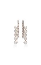 Mateo 14k Gold, Diamond And Pearl Bypass Earrings