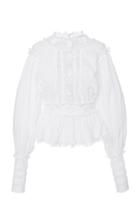 Moda Operandi Dolce & Gabbana Puffed-sleeve Crepe Blouse