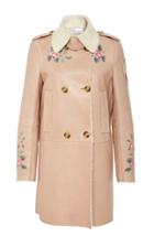 Red Valentino Double Breasted Shearling Coat