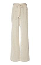 Nanushka Giada Belted Silk-blend Wide-leg Pants