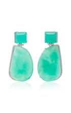 Dana Rebecca 14k White Gold Chrysoprase Drop Earrings
