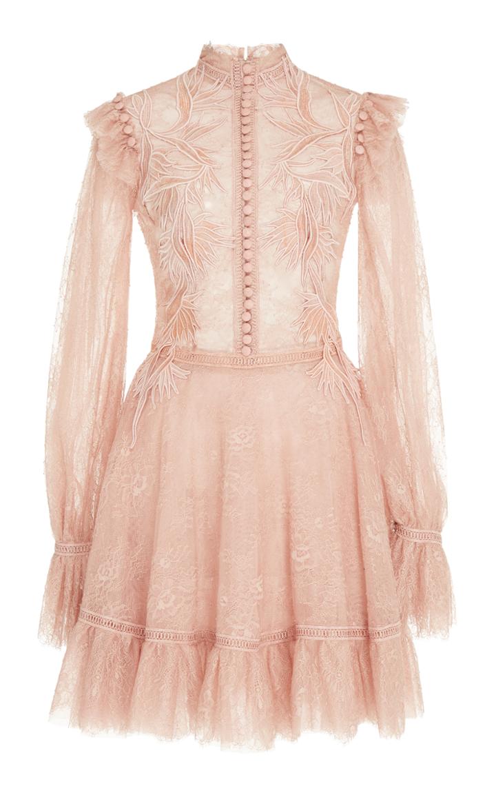 Costarellos Chantilly Lace Short Dress
