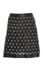 Alberta Ferretti Embellished Leather Mini Skirt