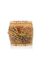 Silvia Furmanovich Marquetry Water Lily Cuff With Pearls Bracelet
