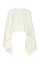 Oscar De La Renta Asymmetrical Wool-blend Crepe Blouse