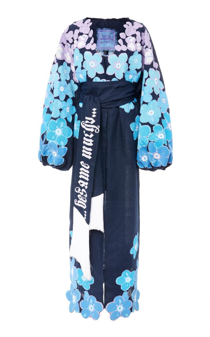 Yuliya Magdych Besame Mucho Embroidered Linen Caftan