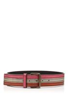 Tomas Maier Color Block Belt With Metallic Finish