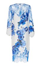 Costarellos Lace And Printed Crepe Dress