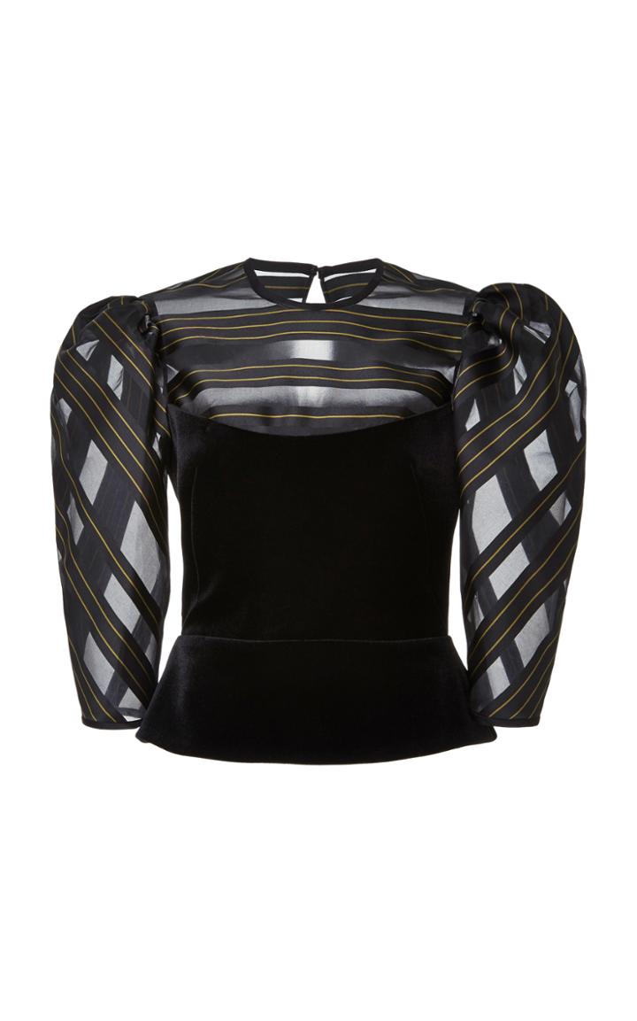 Bibhu Mohapatra Striped Velvet Top