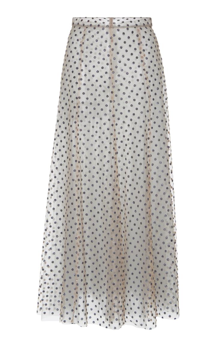 Sandra Mansour Mirage Polka Dot Midi Skirt